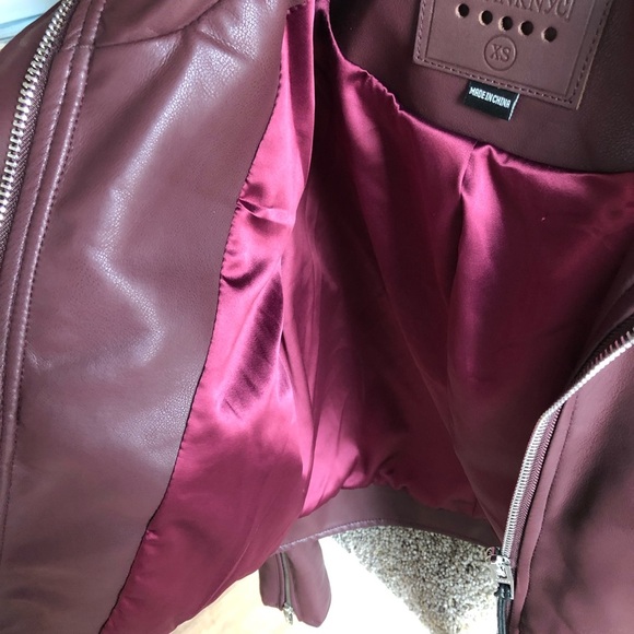 Anthropologie Burgundy Leather Jacket - Picture 4 of 5